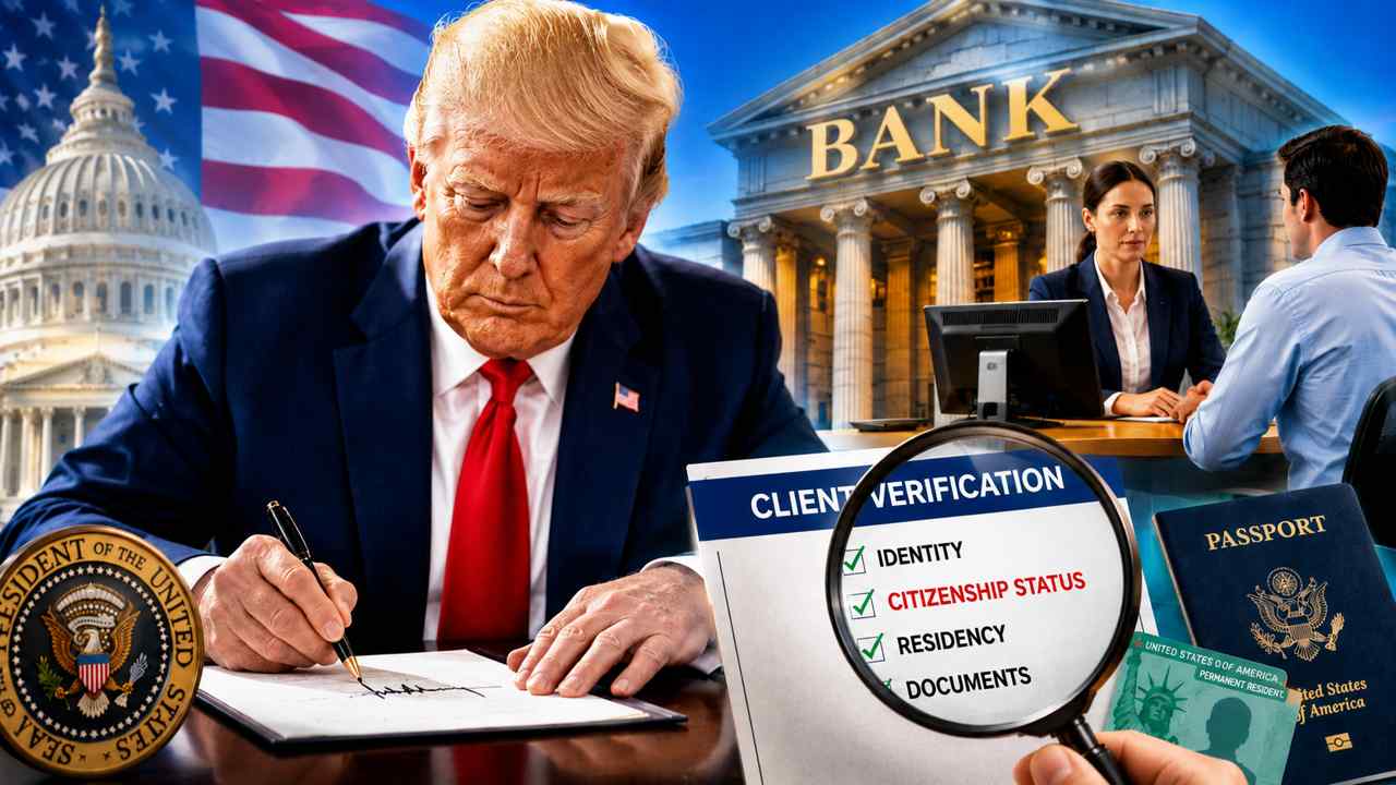 Trump Orders Banks to Scrutinize Clients’ Citizenship Status in New Immigration Push